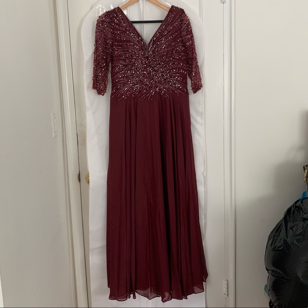 Maroon evening dress